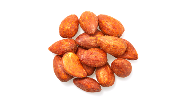 Almonds, BBQ seasoning (salt, sugar, corn starch, spice, natural flavour, torula yeast, yeast extract, onion powder, tomato powder, garlic powder, spice extractive, sunflower oil, cellulose fibre, citric acid.), Non GMO canola oil.
This product may occasionally contain shell pieces
May contain: Peanuts, Other tree nuts, Soy, Milk, Egg, Wheat, Mustard, Sulphite