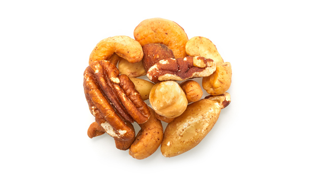 Roasted brazil Nuts, Roasted almonds, Roasted cashews, Roasted filberts, Roasted pecans, Non GMO Canola oil.
May occasionally contain shell pieces
May contain: Peanuts, Other tree nuts