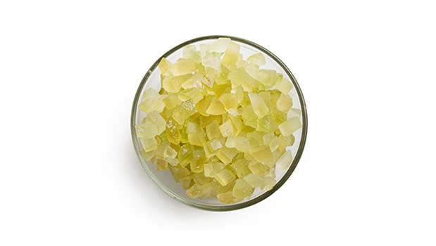 Citrus peel cubes, glucose-fructose syrup, sugar, citric acid, sodium benzoate, sulphur dioxide (traces).