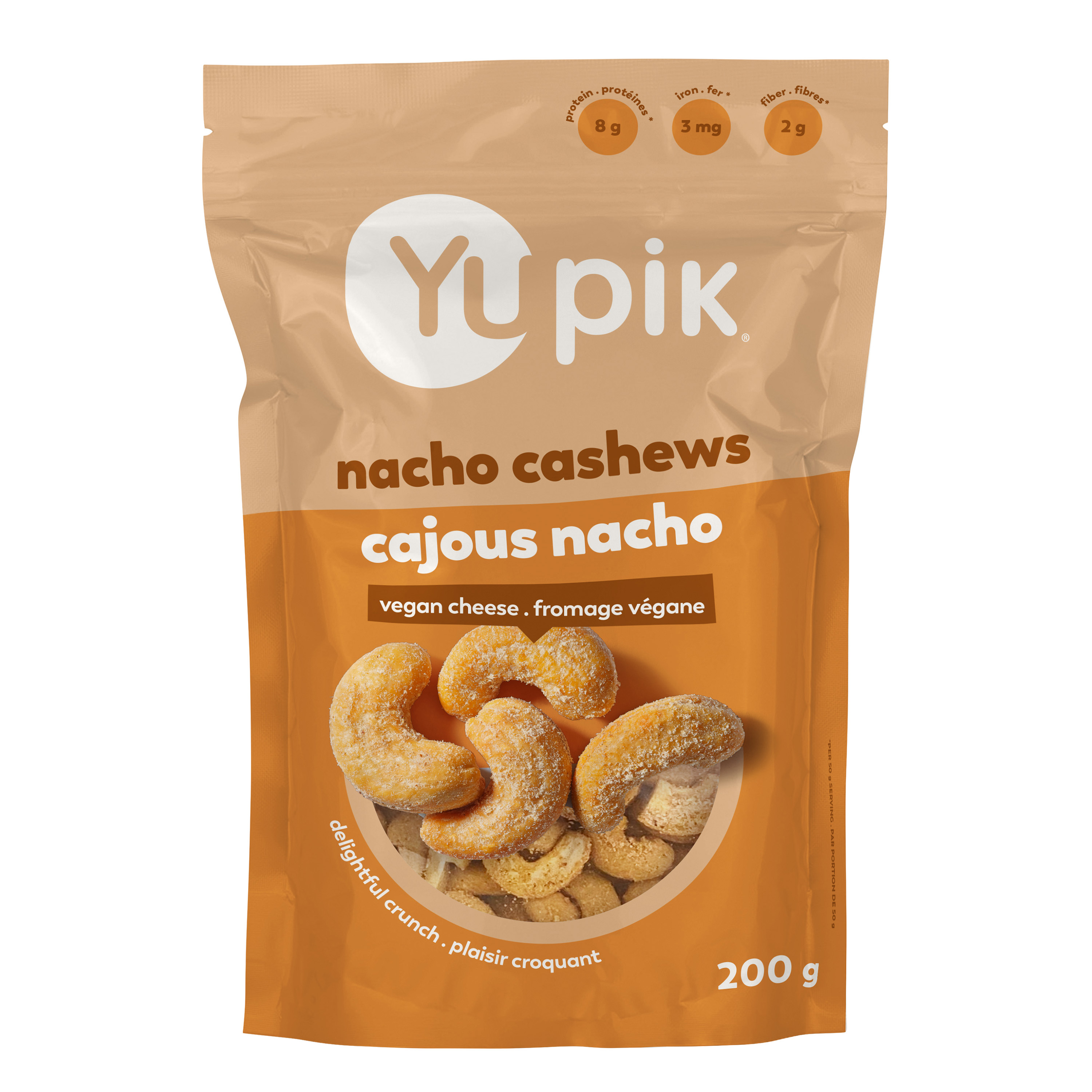 Roasted Cashews, Seasoning (maltodextrin, salt, onion powder, yeast extract, natural flavor, tomato powder, garlic powder, green bell pepper powder, paprika, dehydrated mushroom, spices, paprika extract, lactic acid, citric acid, white distilled vinegar, jalapeno pepper, silicon dioxide), Non-GMO canola oil.