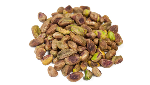 Pistachios, salt.
May contain: Peanuts, Other tree nuts, Soy

This product may contain small shell pieces