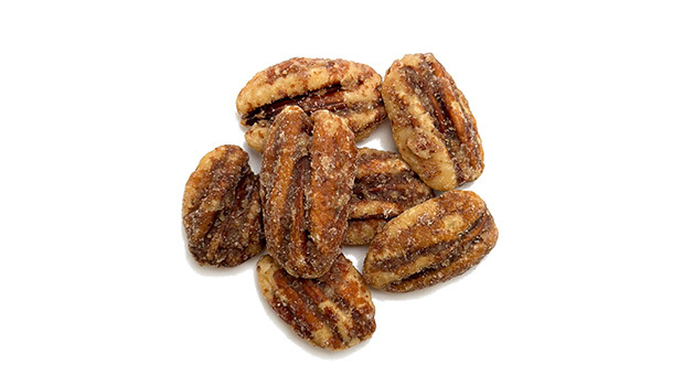 Dry roasted pecans, Golden yellow sugar, Brown rice syrup, Butter flavor (propylene glycol, natural flavor), Vanilla flavor (propylene glycol, natural flavor), SaltThis product may occasionally contain shell pieces.May contain: Peanuts, Other tree nuts