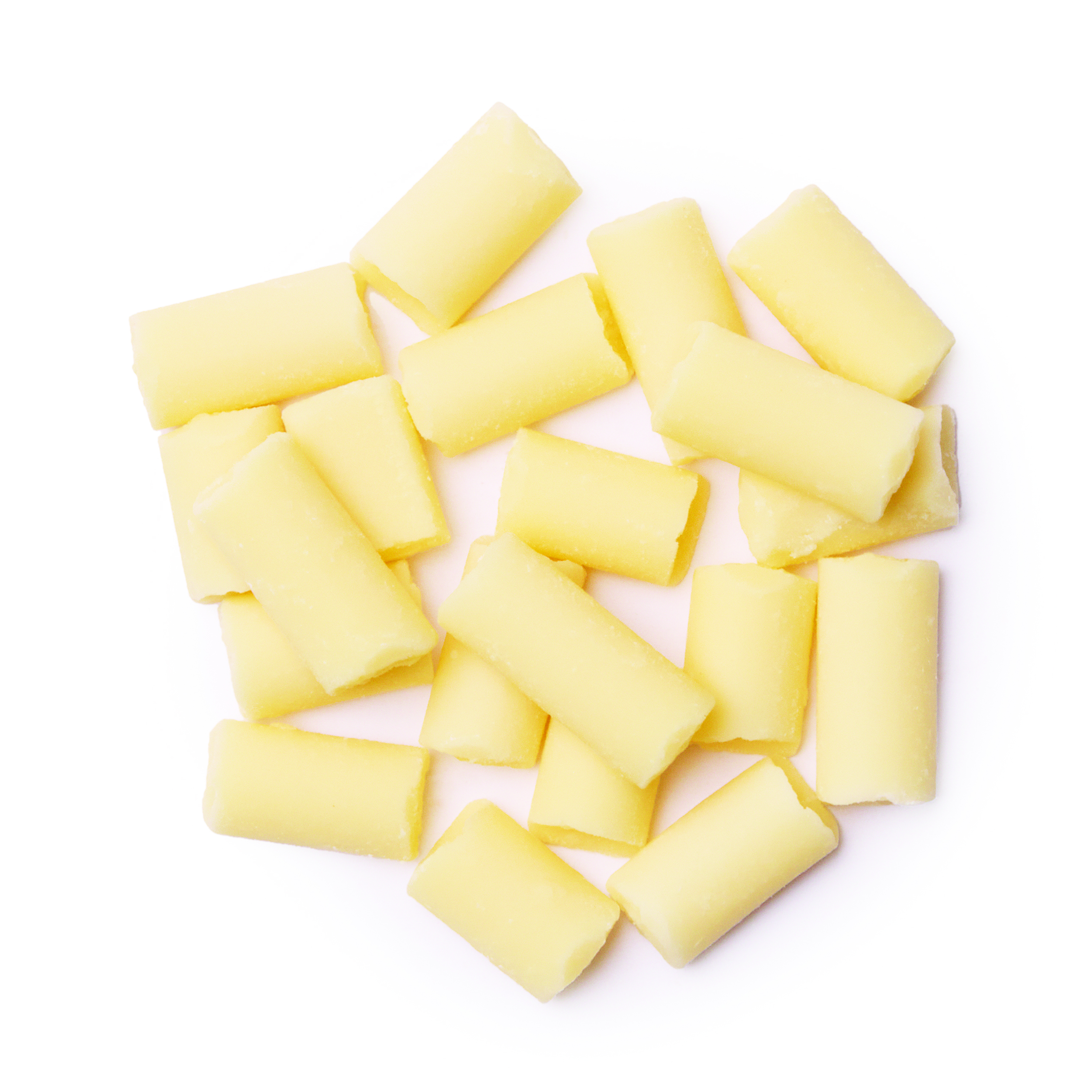 Sugar, Cocoa butter, Whole milk powder (milk), Whey powder (milk), Soy lecithin (soy), Natural flavour.