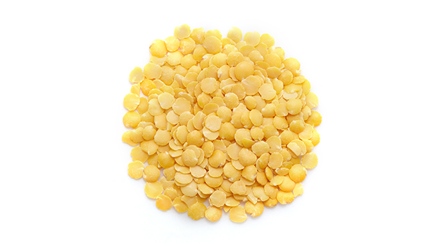Organic yellow lentils.